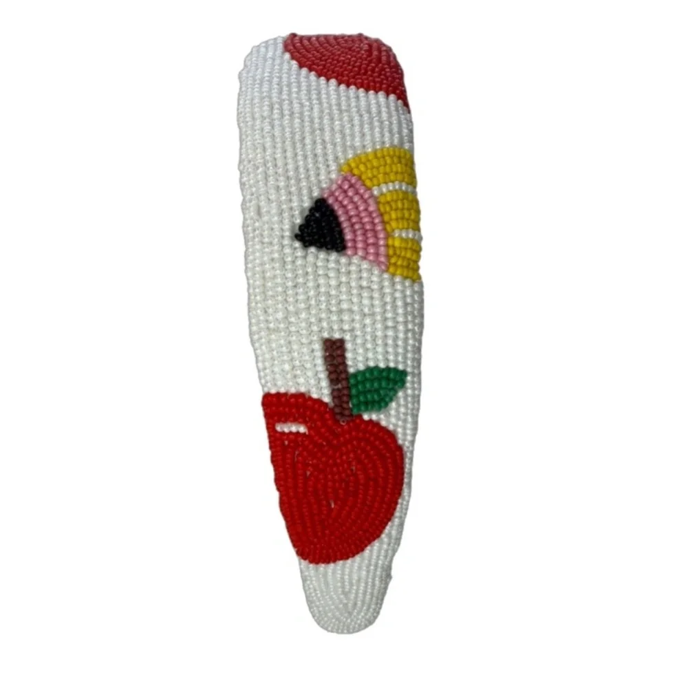 214. NEW The Back To School Apple Pencil Beaded Headband